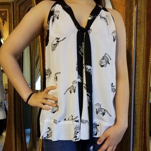 NEW Disney Cheshire Cat Alice In Wonderland Blouse